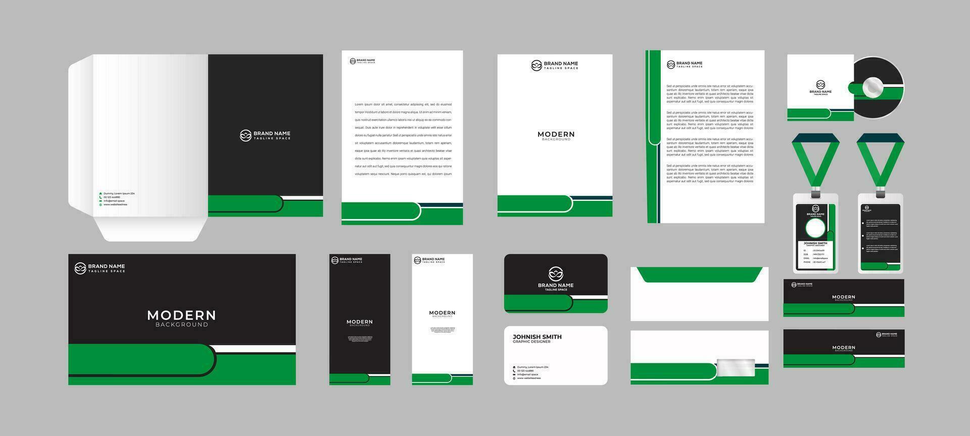 vector stationery corporate brand identity  set with  waves
