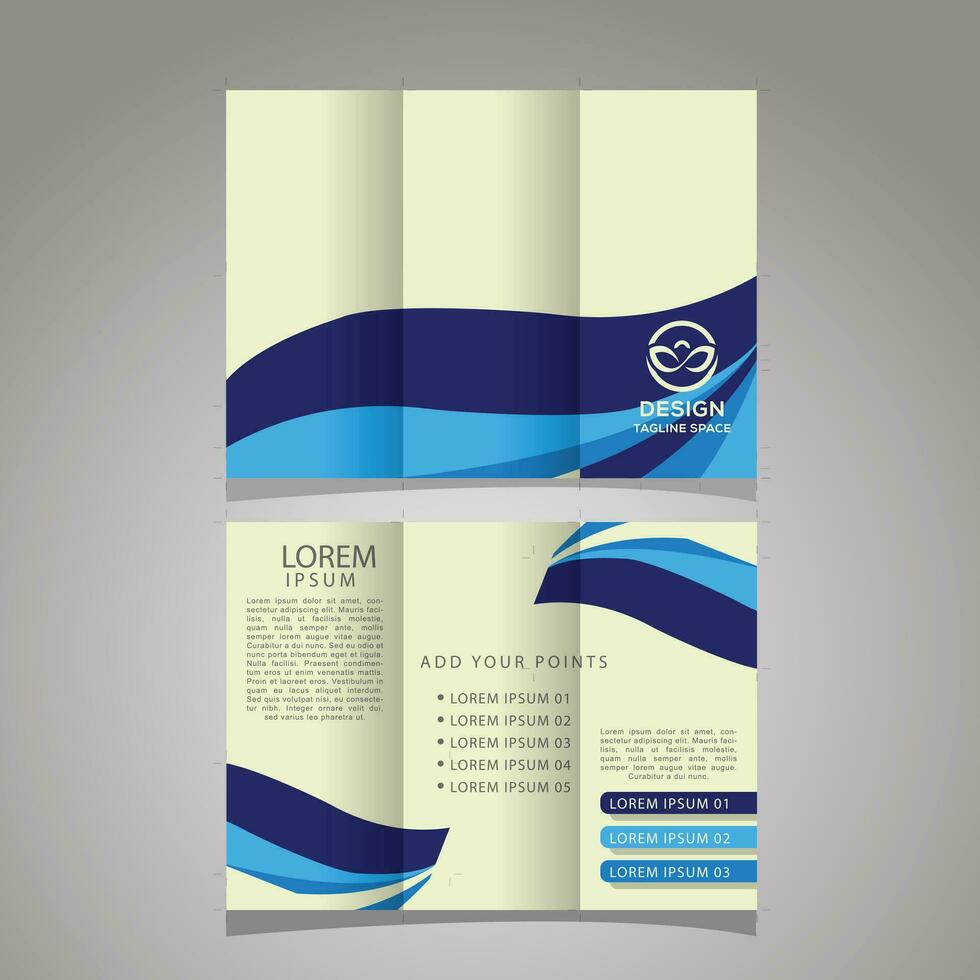 Business trifold template with creative shapes vector