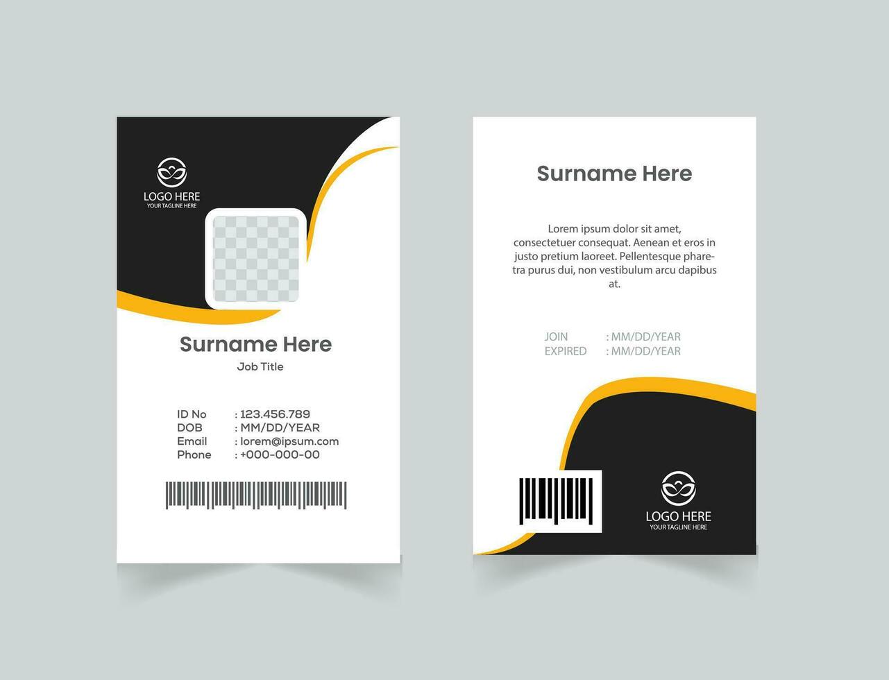 vector office id card with minimalist elements