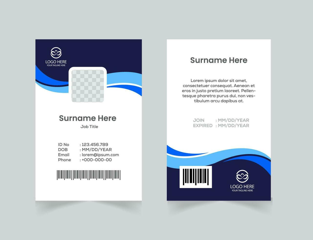 vector office id card with minimalist elements