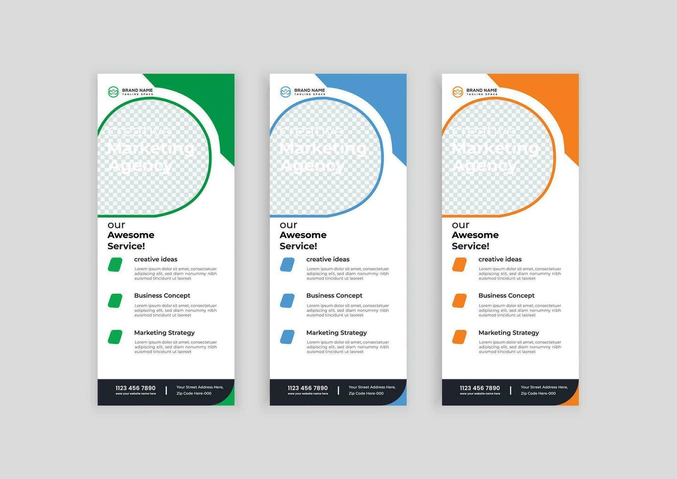 modern business rack card or dl flyer design template vector