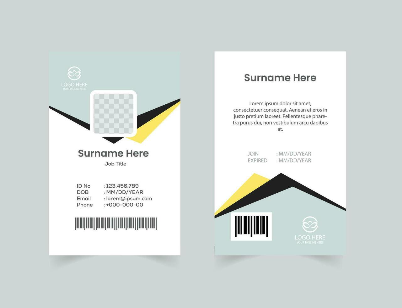 vector office id card with minimalist elements