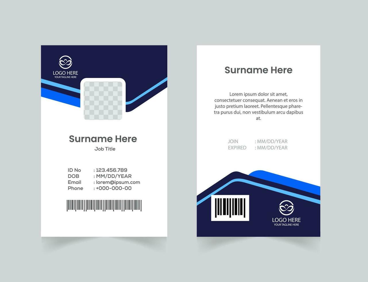 vector office id card with minimalist elements