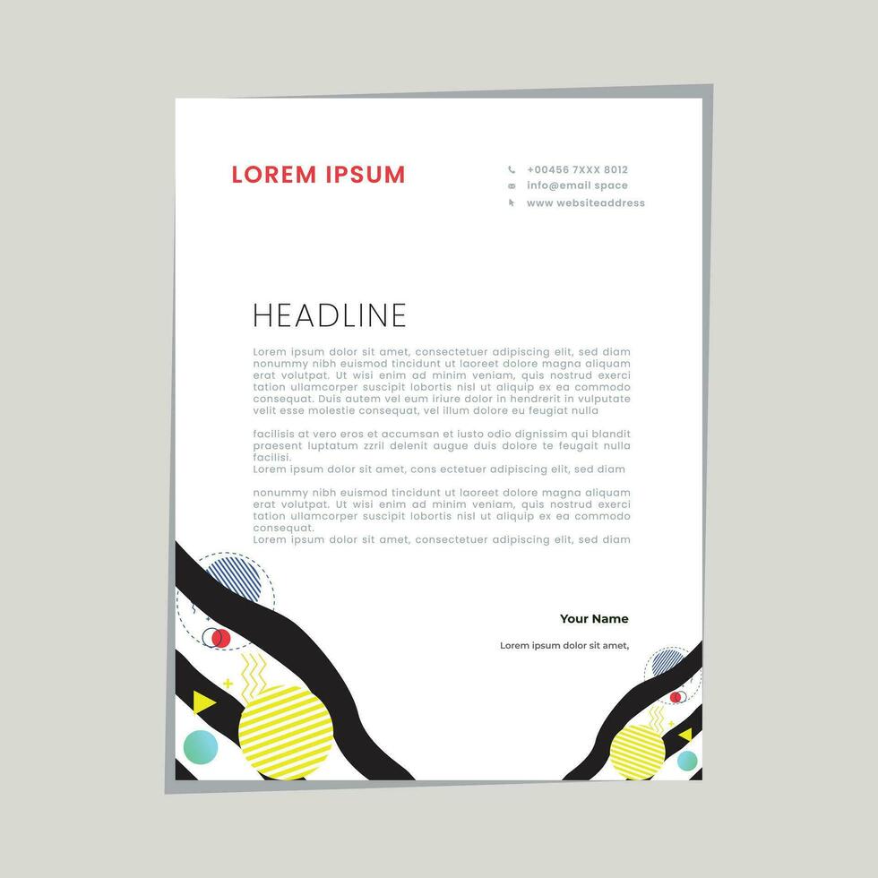Abstract ,minimal and creative letterhead template vector