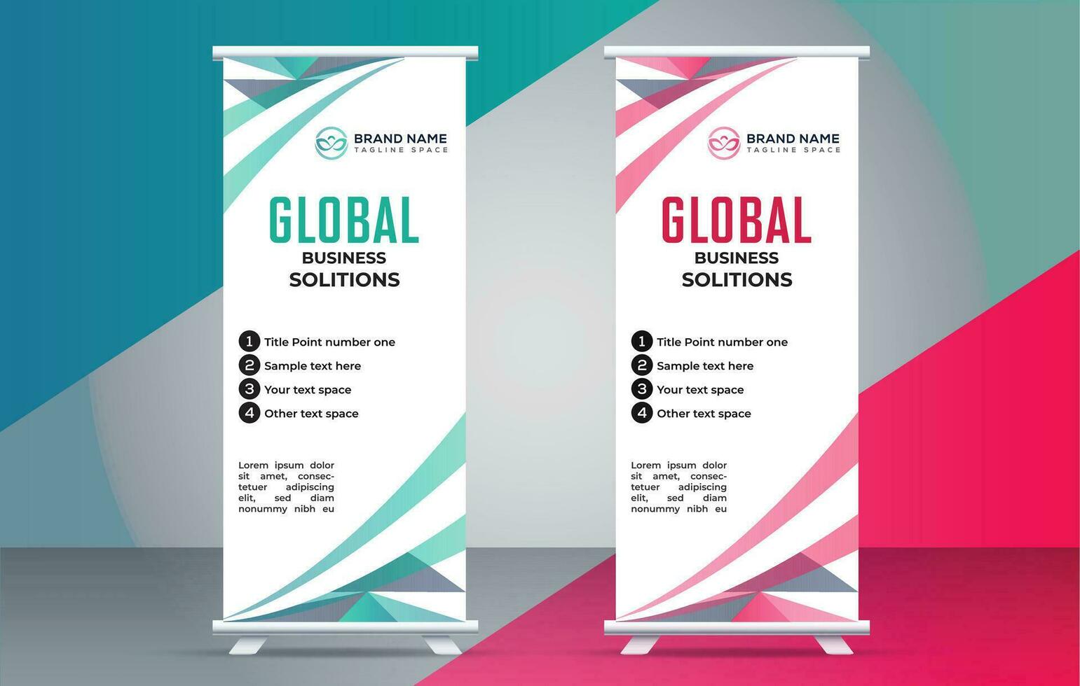 business creative roll up display standee for presentation purpose vector