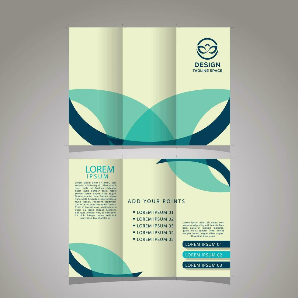 Business trifold template with creative shapes vector