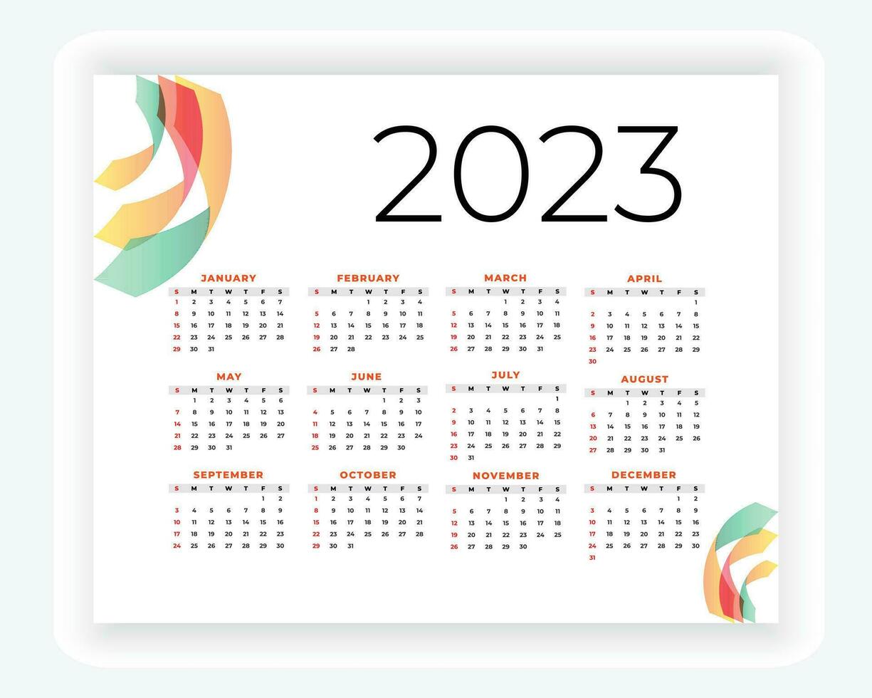 vector moderno estilo nuevo año 2023 calendario modelo