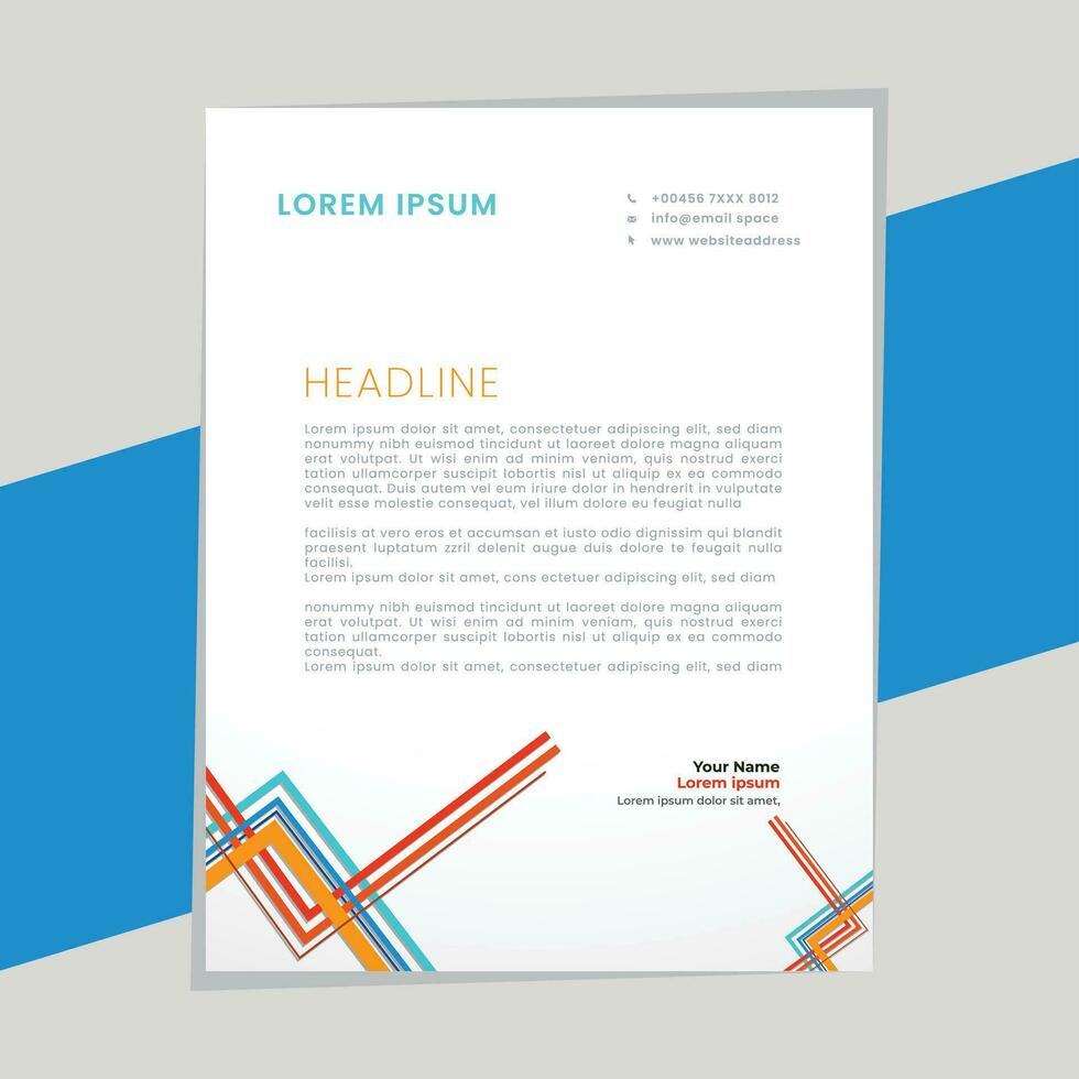 Abstract ,minimal and creative letterhead template vector