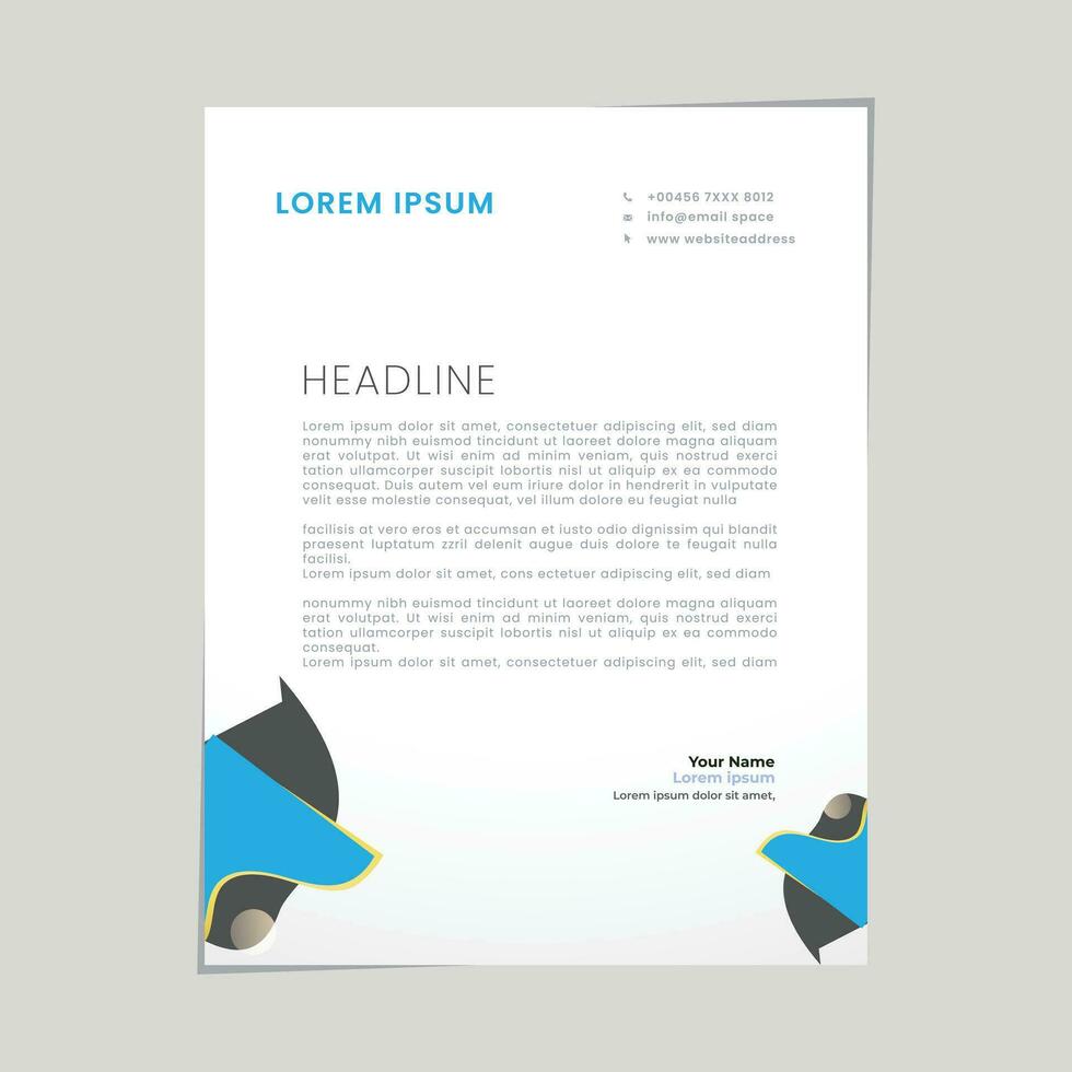 Abstract ,minimal and creative letterhead template vector