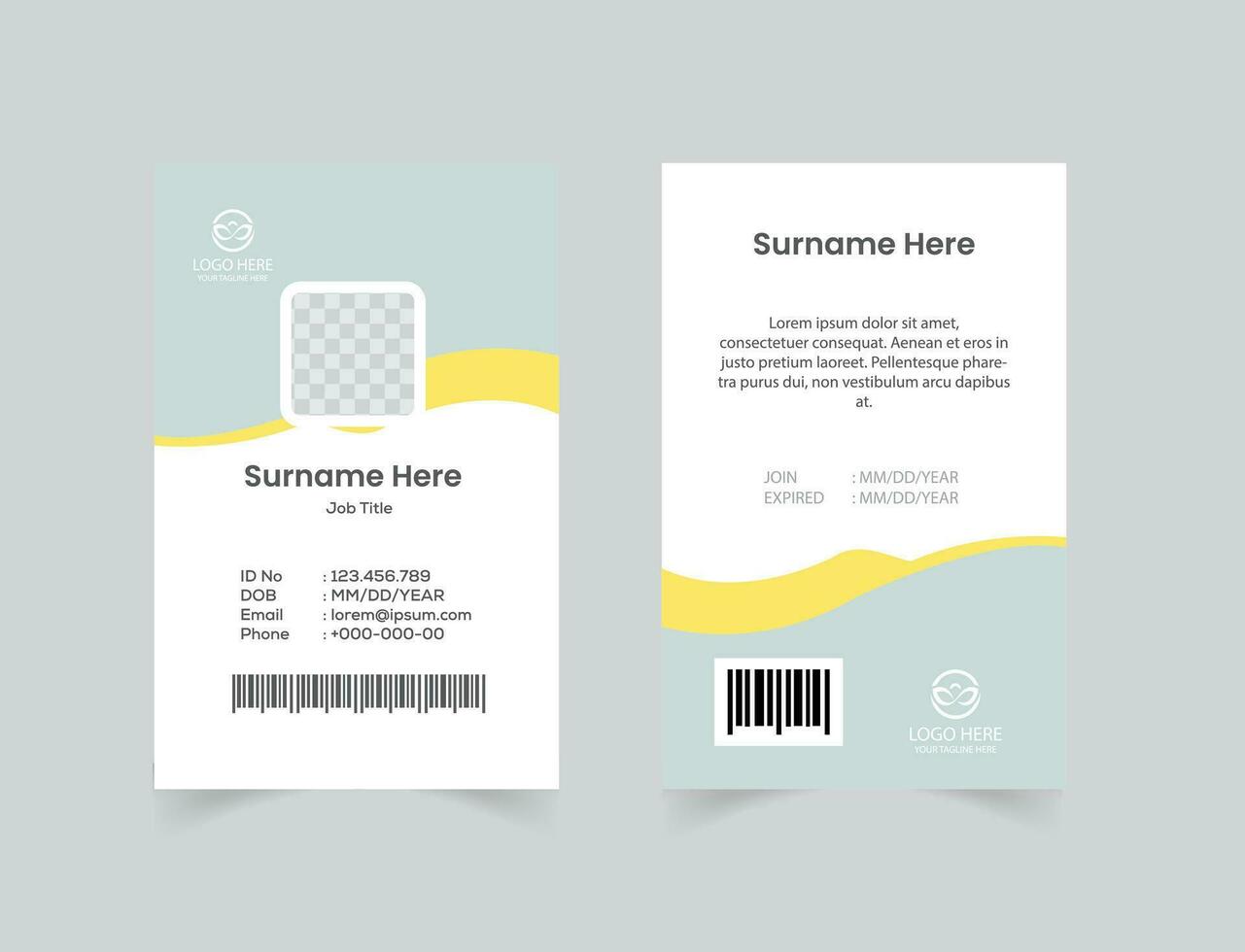 vector office id card with minimalist elements