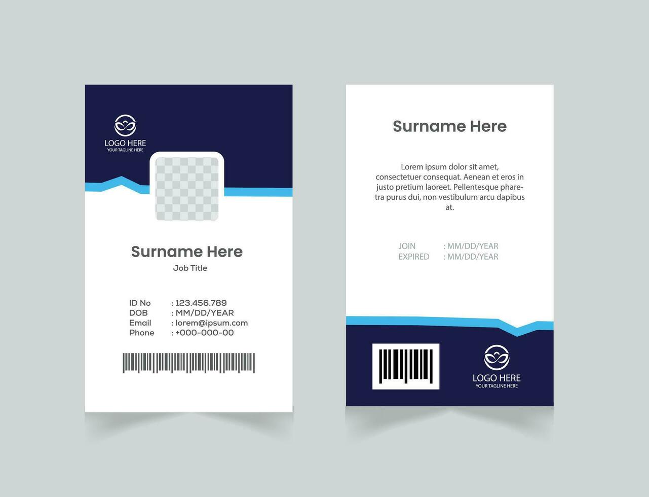 vector office id card with minimalist elements