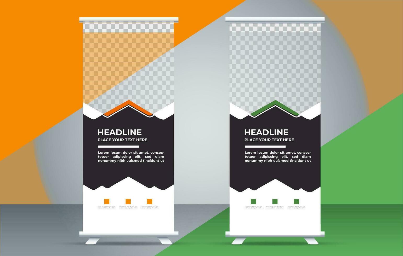 business creative roll up display standee for presentation purpose vector