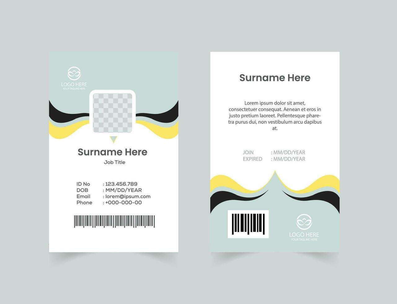 vector office id card with minimalist elements