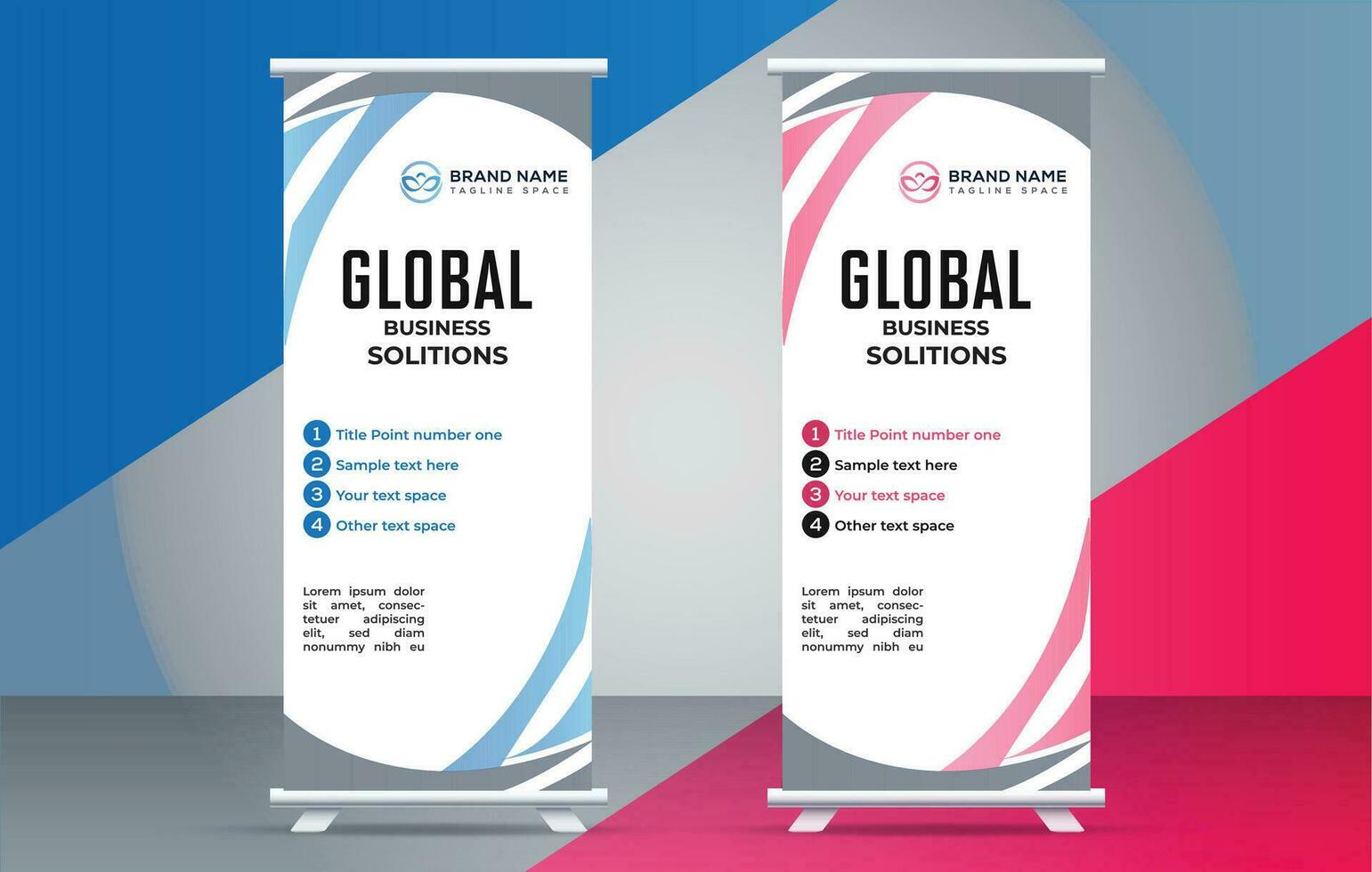 business creative roll up display standee for presentation purpose vector
