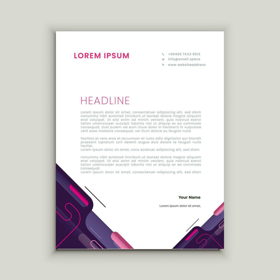 Abstract ,minimal and creative letterhead template vector