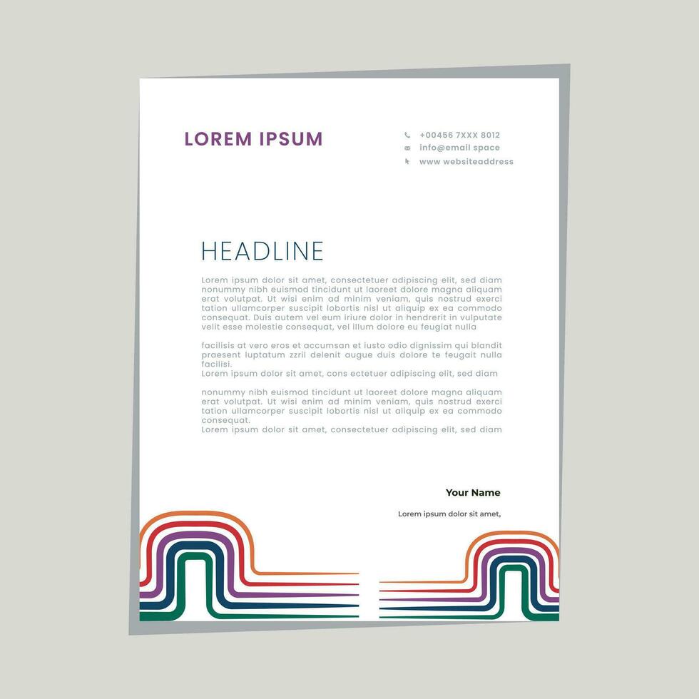 Abstract ,minimal and creative letterhead template vector