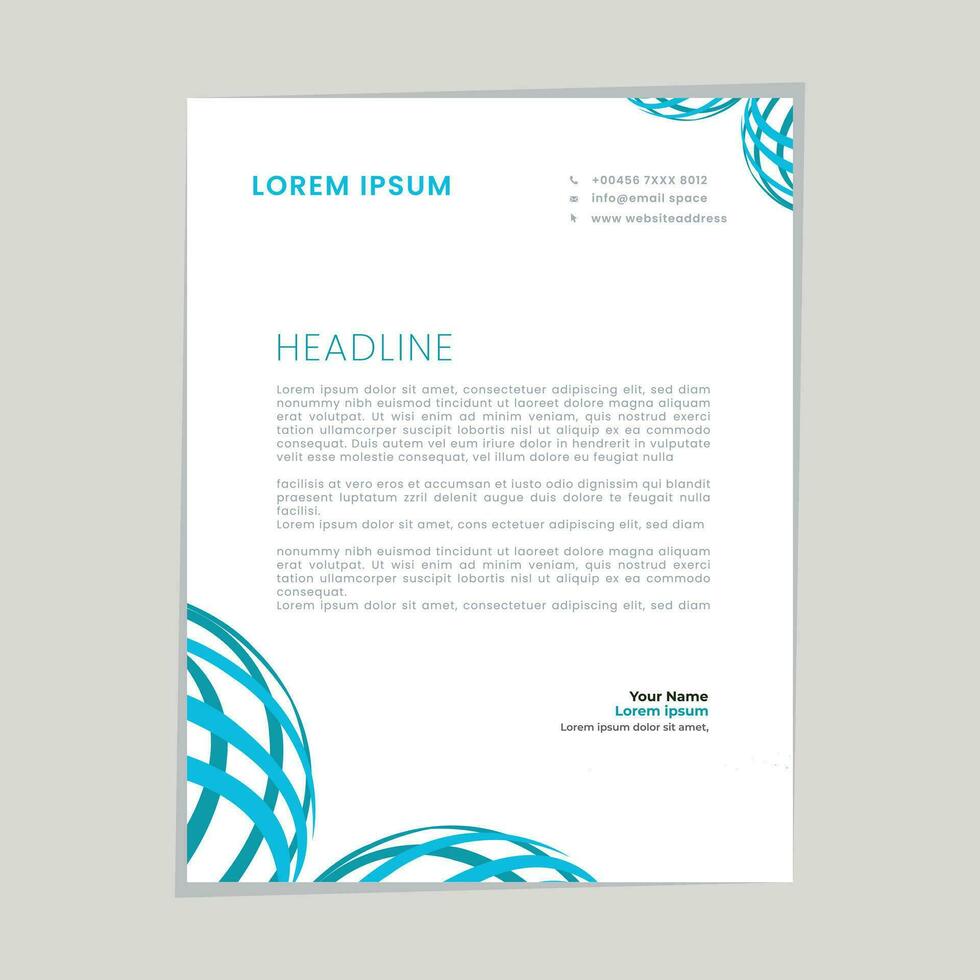 Abstract ,minimal and creative letterhead template vector