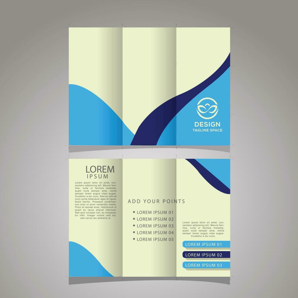 Business trifold template with creative shapes vector
