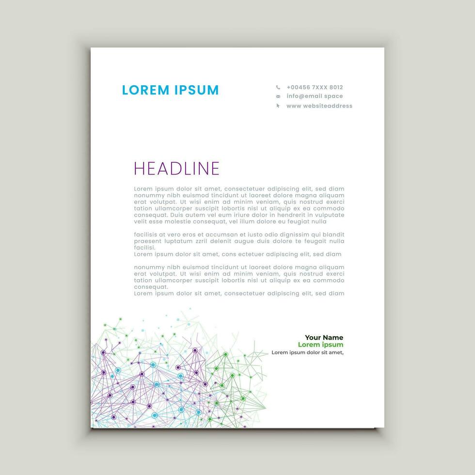 Abstract ,minimal and creative letterhead template vector