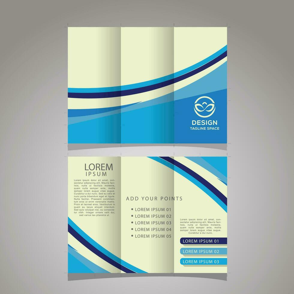 Business trifold template with creative shapes vector