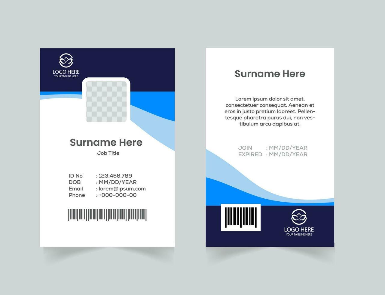 vector office id card with minimalist elements