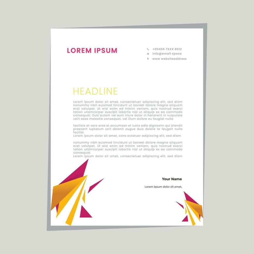 Abstract ,minimal and creative letterhead template vector
