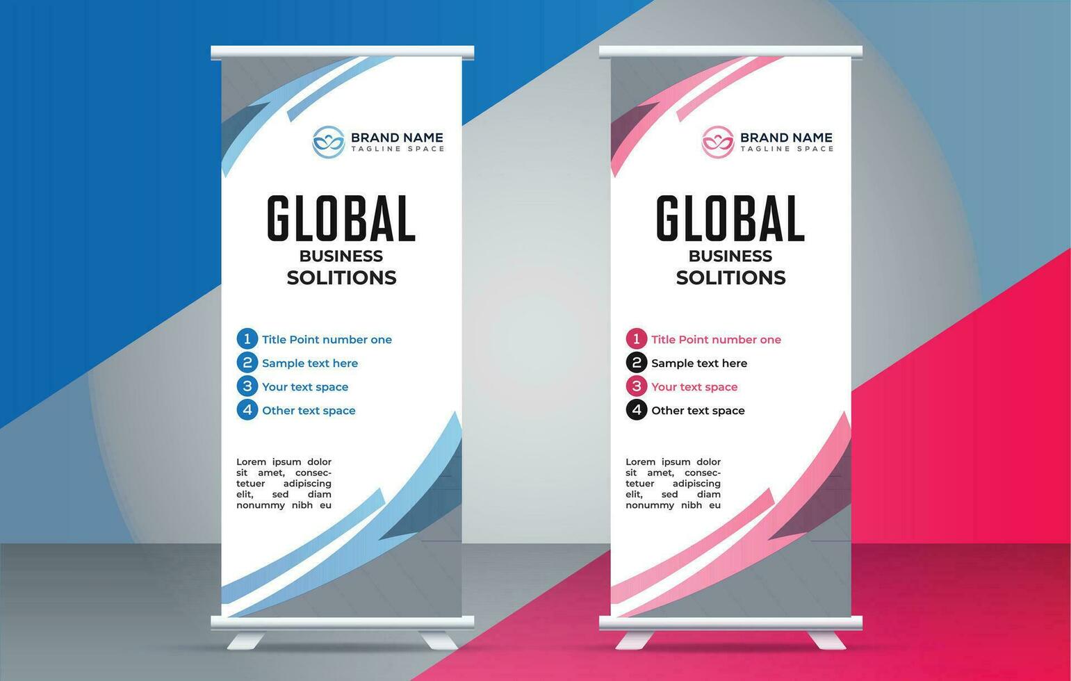 business creative roll up display standee for presentation purpose vector