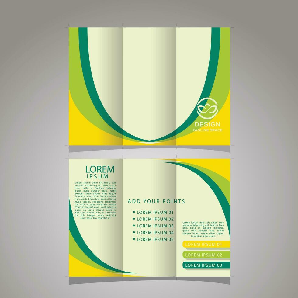 Business trifold template with creative shapes vector