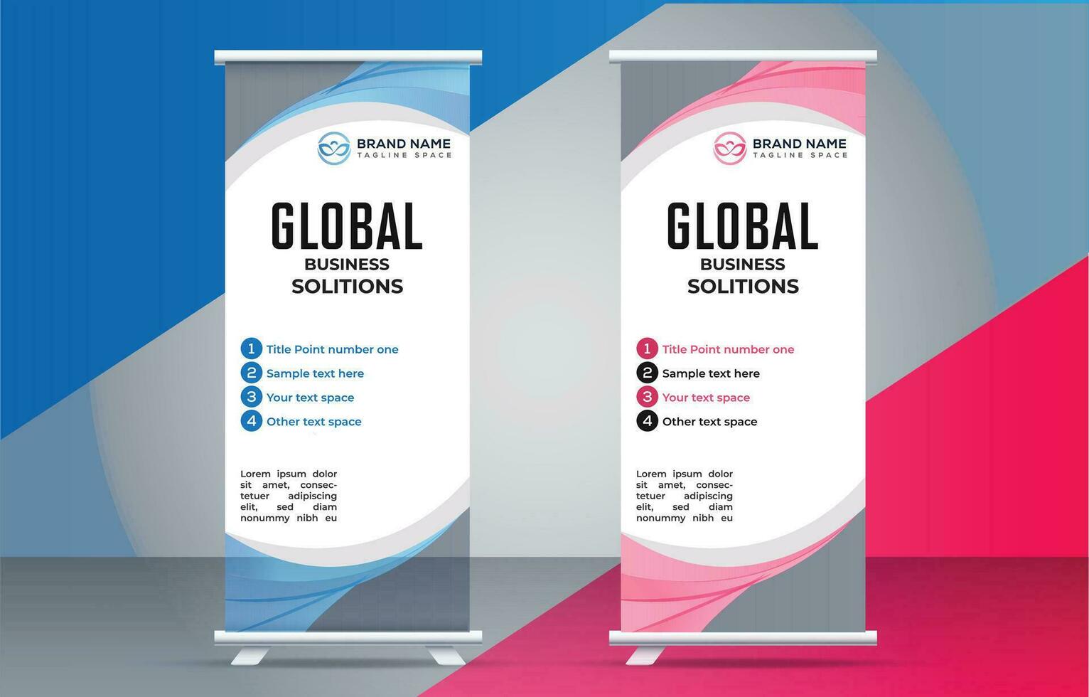business creative roll up display standee for presentation purpose vector