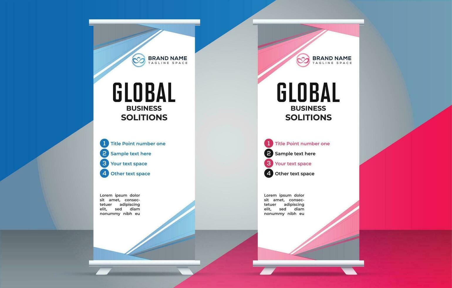 business creative roll up display standee for presentation purpose vector