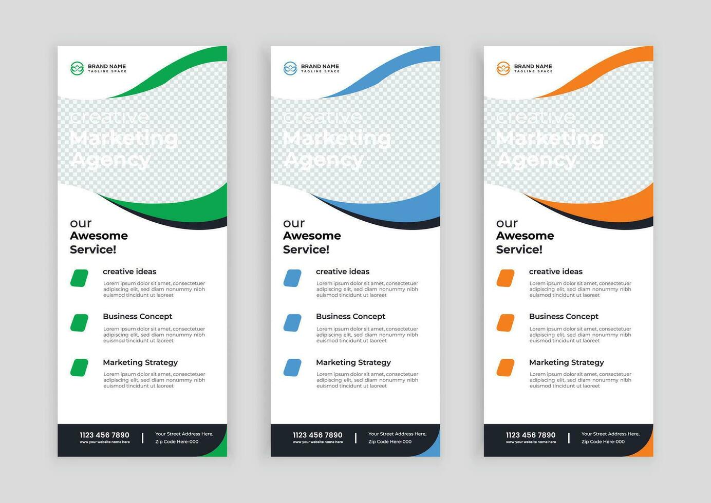 modern business rack card or dl flyer design template vector