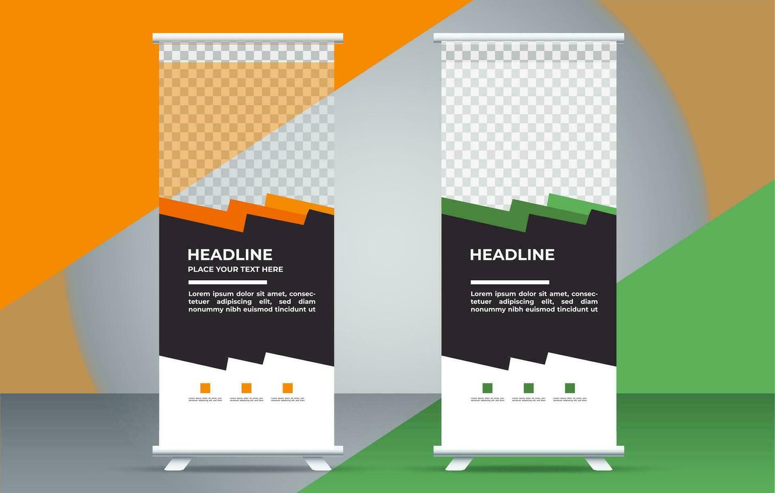 business creative roll up display standee for presentation purpose vector