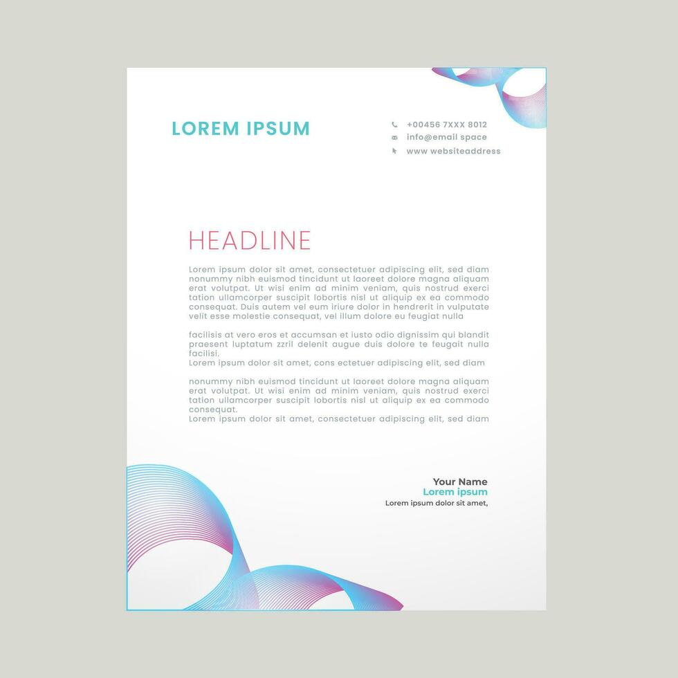 Abstract ,minimal and creative letterhead template vector