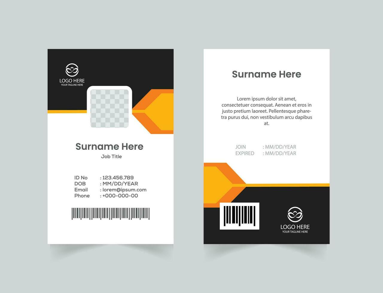 vector oficina carné de identidad tarjeta con minimalista elementos