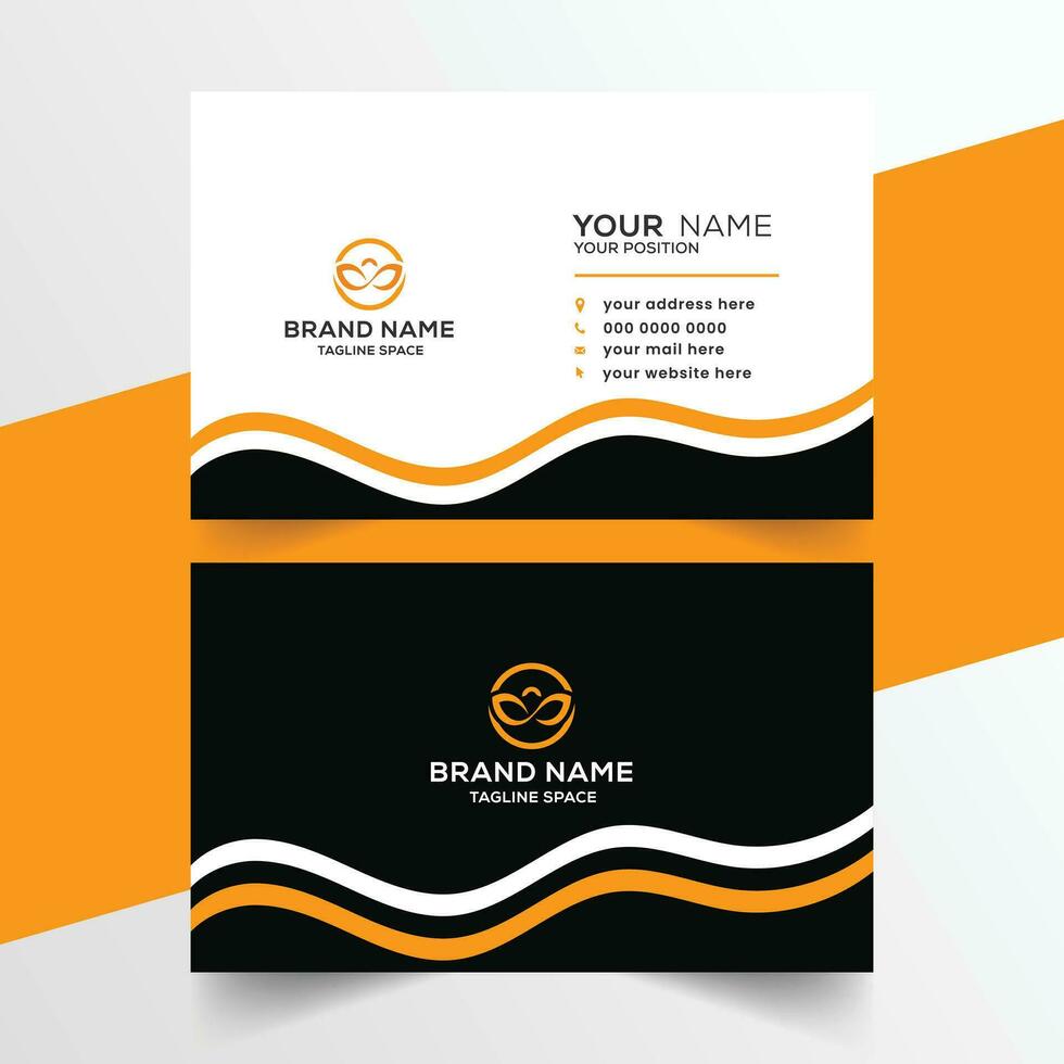 naranja y blanco mínimo negocio tarjeta diseño vector
