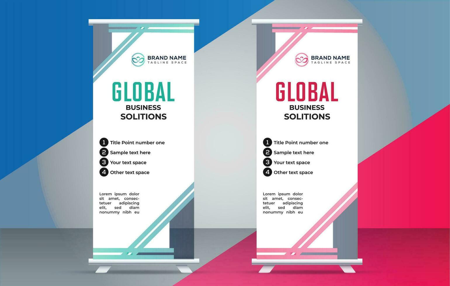 business creative roll up display standee for presentation purpose vector