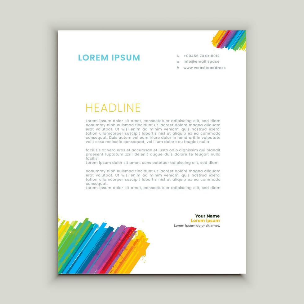 Abstract ,minimal and creative letterhead template vector