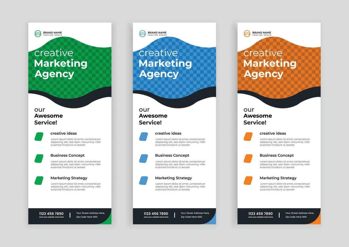 modern business rack card or dl flyer design template vector