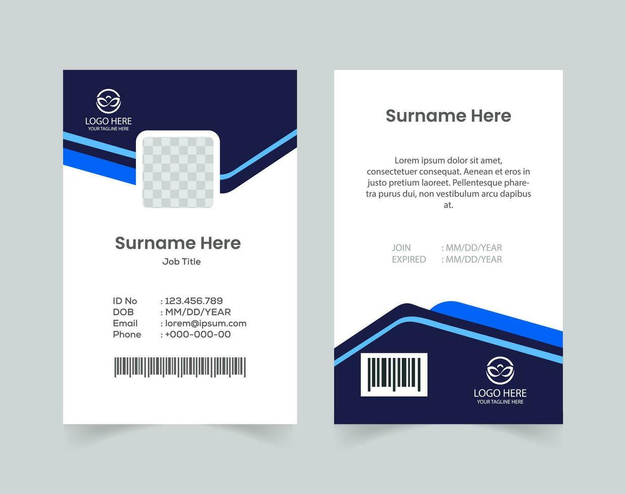 vector office id card with minimalist elements