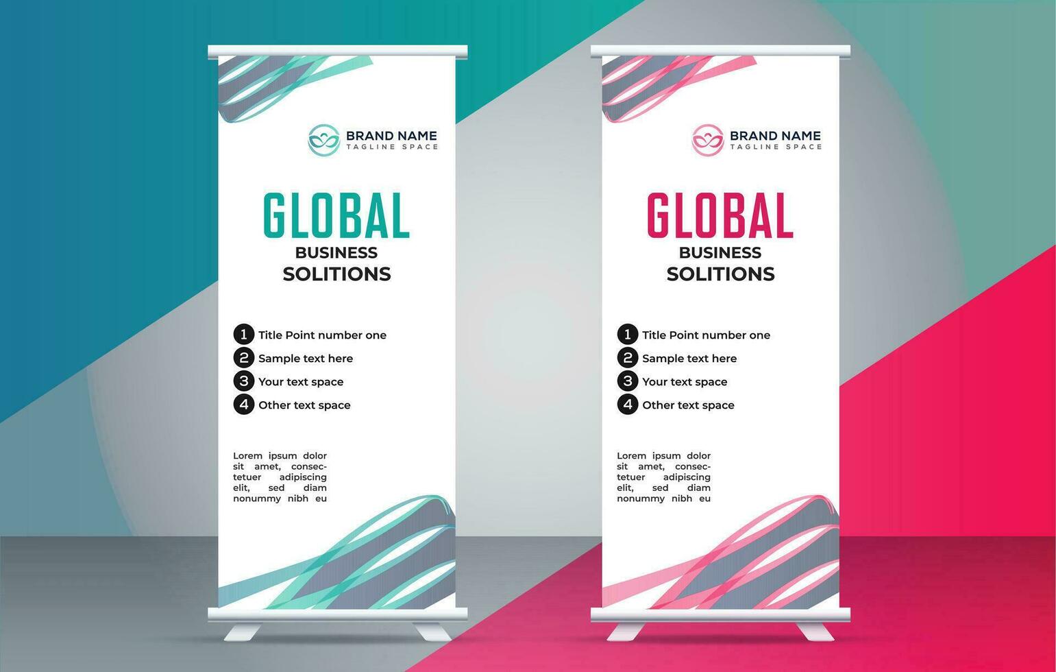 business creative roll up display standee for presentation purpose vector