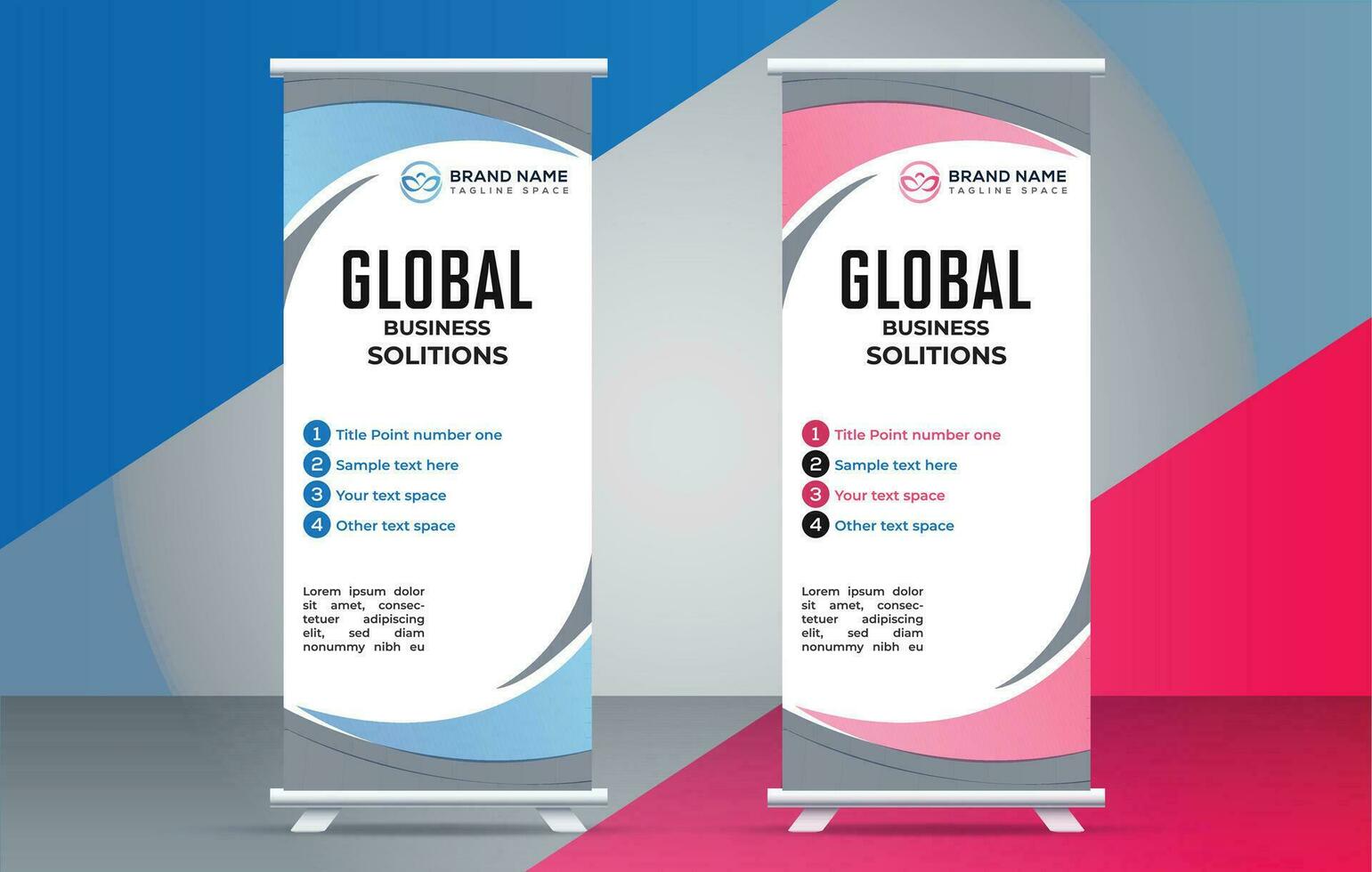 business creative roll up display standee for presentation purpose vector
