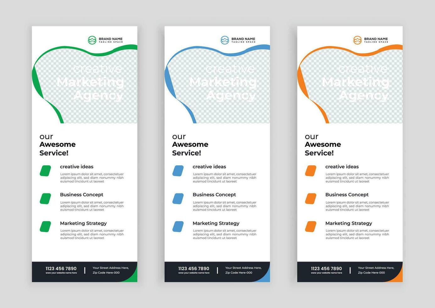 modern business rack card or dl flyer design template vector