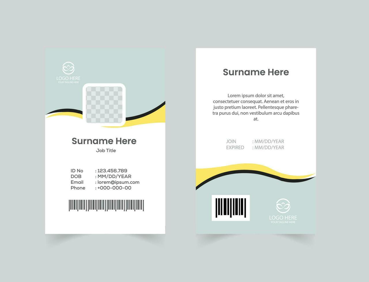 vector office id card with minimalist elements