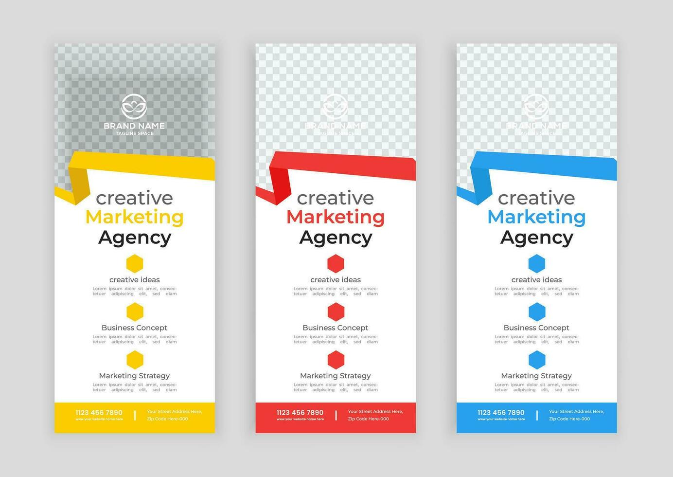 modern business rack card or dl flyer design template vector