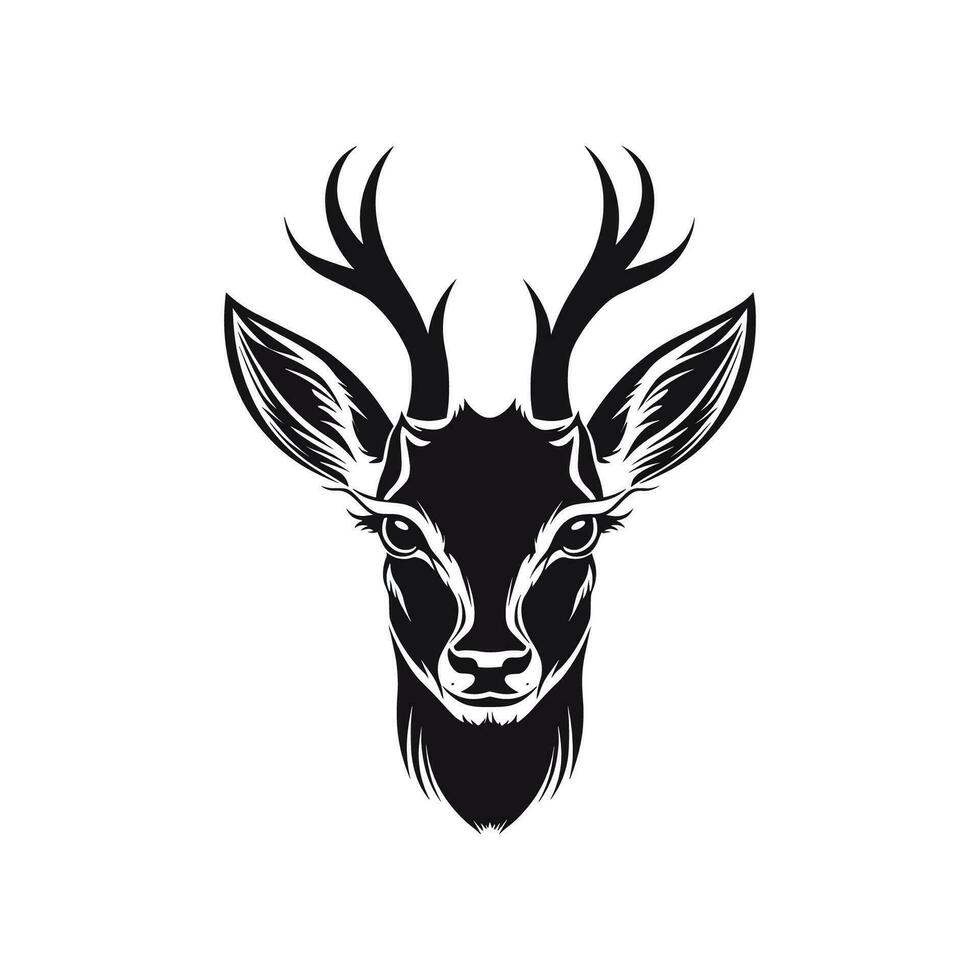 stylized illustration of a head of a Roe Deer vector