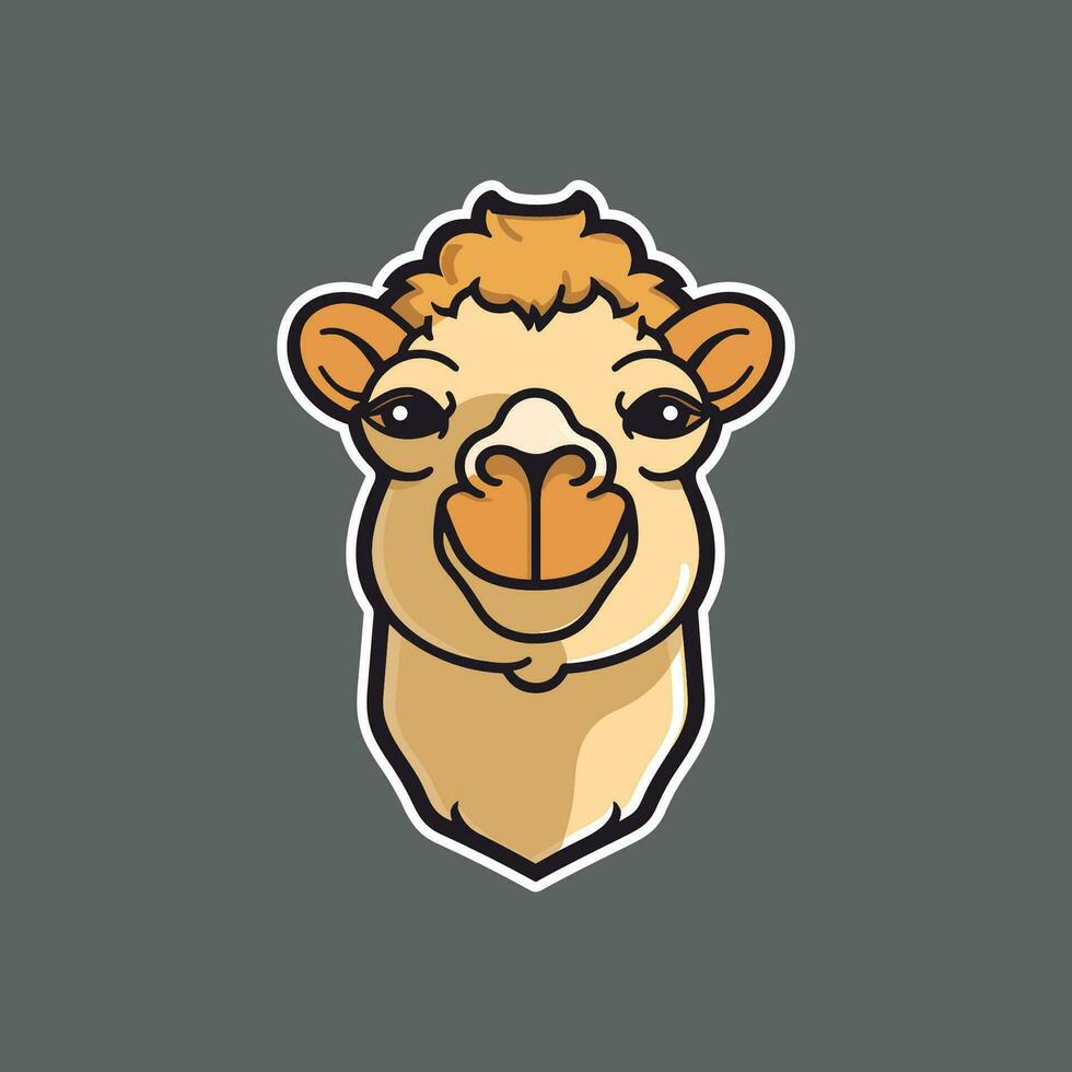 Vector, Image of sticker, cartoon cute Camel, full color vector