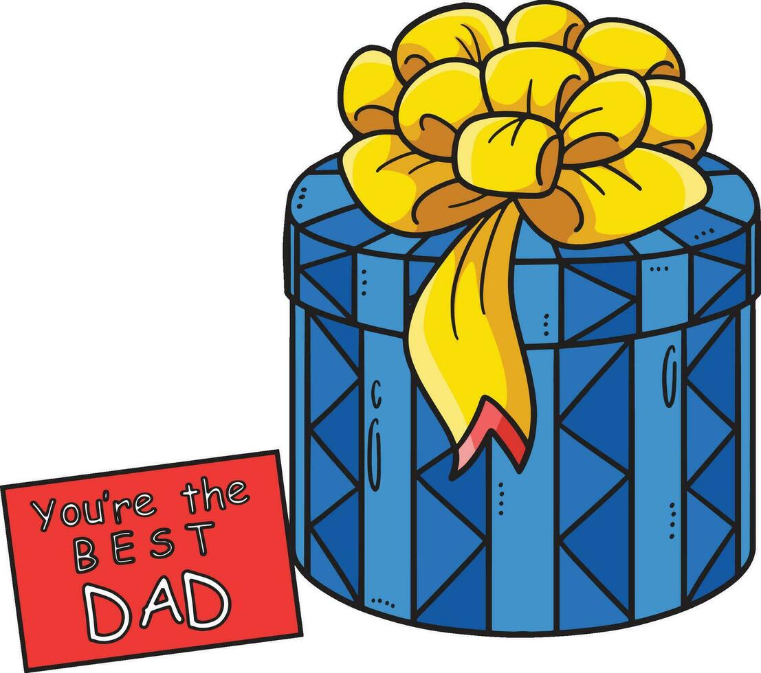 Fathers Day Youre the Best Dad Cartoon Clipart vector