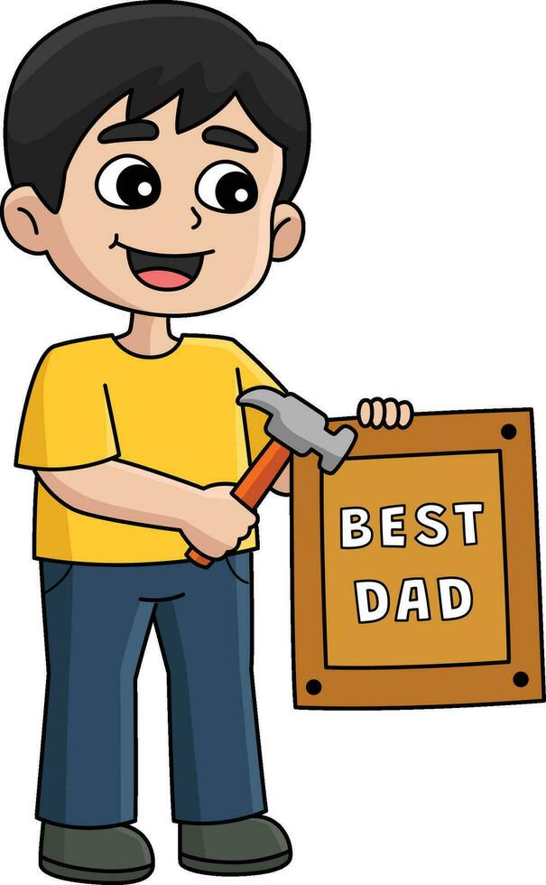 mejor papá dibujos animados de colores clipart ilustración vector