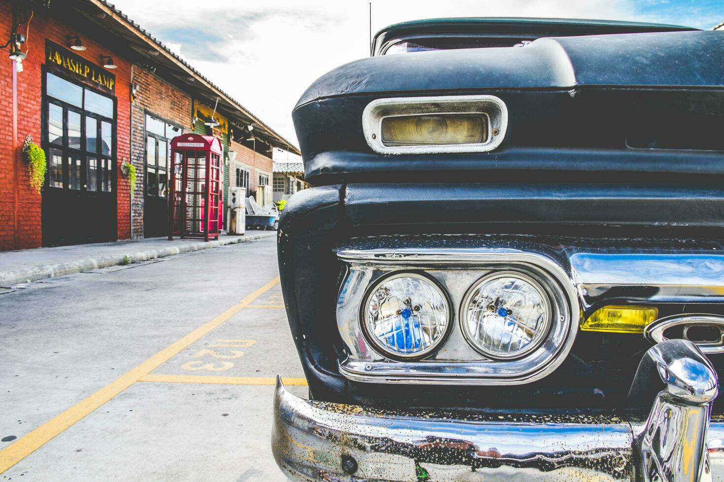 vintage car on street photo