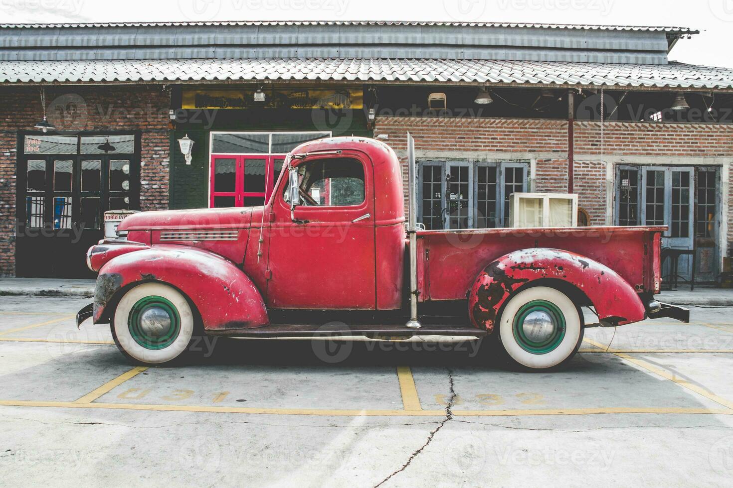 vintage car on street photo